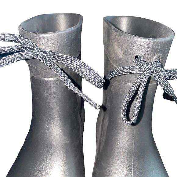 Crocs Dual Comfort Freesail Shorty Rain Boots with Front Lace Tie Black size 4 - Picture 8 of 12